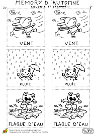 Memory Vent Pluie Flaque Eau Page 5 Sur 5 Sur Hugolescargot Com Dessin Automne Pluie Automne Maternelle