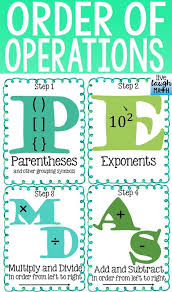Order Of Operations Freebie Order Of Operations Math