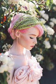 Come In Colors An Incredibly Colorful Inspiration Shoot Pink Hair Bride Short Wedding Hair Hair Patterns