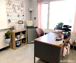 Pink Mint And Navy Classroom Decor Teacher Desk Space For English I Teacher Whiteboard Decorations Pink Classroom Decor Classroom Seating Pink Classroom