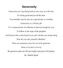 Be Generous Poems Generosity Being Good