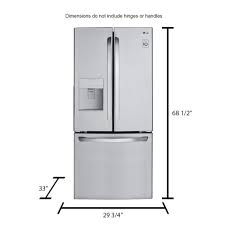 The clean lines and modern form blend beautifully into your kitchen Lg 21 8 Cu Ft 3 Door French Door Refrigerator In Stainless Steel Nebraska Furniture Mart