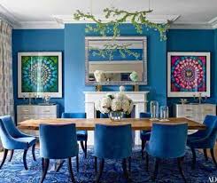 There is something so fresh and high class about this color combination, and it pairs well. A Blue Dining Room Shares Healthy Benefits Mecc Interiors Inc