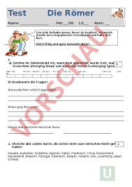 Arbeitsblatt Test Romer Geschichte Anderes Thema