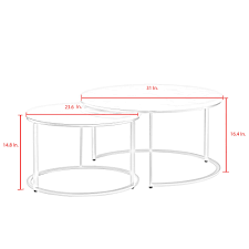 Irene Round Top Nesting Coffee Table In 2020 Coffee Table Silver Coffee Table Coffee Table Metal Frame