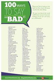 100 Ways To Say Bad Poster Writing Words Words English Writing