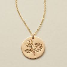 Magnolia Flower Disc Necklace 5 8 Disc Necklace Gift Necklace Personalized Disk Necklace