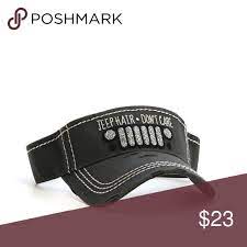 Jeep Hair Don T Care Visor Hat Visor Hats Mom Hats Black Visor