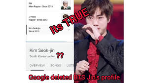 · he has an older brother, kim seok jung, who introduced him to the . Why Google Deleted Bts Jin S Profile And Picture All Is A Conspiracy Youtube