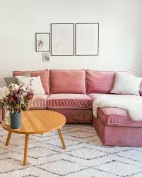 Ikea Kivik Velvet Pink Couch Cover By Bemz Pink Couch Living Room Cozy Living Rooms Pink Sofa Living