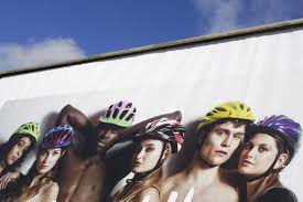Hand drawn monochrome vector damaged skull illustration. Germany Stands By Sexist Bike Helmet Campaign