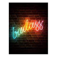 Badass Rainbow Neon Sign Postcard Zazzle Com Neon Signs Neon Quotes Neon Light Signs