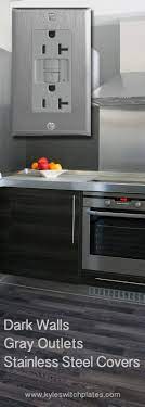 Maybe you would like to learn more about one of these? Stainless Steel Switch Plates With Gray Light Switches Outlets For Kitchen That S On Trend Light Switch Plates Switch Plates Switch Plate Covers Kitchen