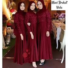 Gaun lengan pendek warna ungu. Gamis Pesta Cape Brukat Warna Maron Gimana Lif Co Id