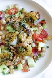 Add dressing to salad and toss to combine. North African Spiced Shrimp And Chickpea Salad Recipe Chickpea Salad Spice Shrimp Skinny Taste Recipes