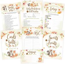 Have each guest write their name on their guess of birth date. Buy Baby Shower Games Woodland Animals Neutral For Boy Or Girl 50 Each X 5 Activities 2 Signs Baby Advice And Predictions Emoji Guess Who Games Rustic Woodland Baby