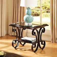 Have To Have It Steve Silver Hayward Square Cherry Wood And Glass End Table 266 Hayneedle Com Glass End Tables End Tables Glass Side Tables