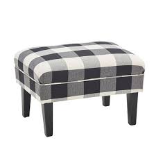 Black And White Buffalo Plaid Chair And Ottoman Laila Black White Buffalo Check Ottoman Ottoman Furniture Gray Dining Chairs
