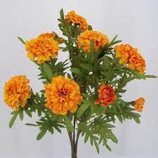 Silk flowers are a great alternative to fresh flowers. Silk Marigold Bush Orange Artificial Flowers