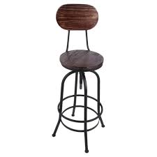 Nous vous présentons un large choix de. Tabouret De Bar Style Industriel Avec Dossier Reglable Fabrication En Metal Et Bois Cdiscount Maison