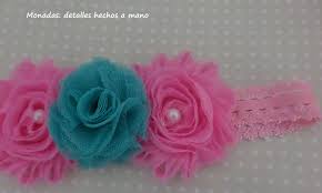 Bandita De Bies Elastico Tipo Encaje Con Flor Shabby Ideal Para Ninas Y Adultas Band