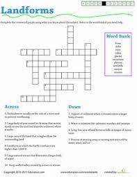 Is the planet we live on. Earth Science Crossword Landforms Worksheet Education Com