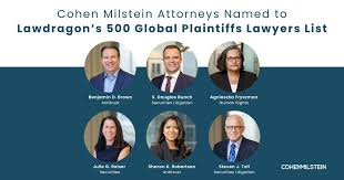 title Congratulations, team! The inaugural edition of Lawdragon's 500  Global Plaintiff Lawyers list named six Cohen Milstein Sellers & Toll PLLC  attorneys: Benjamin D. Brown; S. Douglas Bunch; Agnieszka Fryszman; Julie  Goldsmith