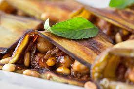 Roasted Eggplant With Spiced Chickpeas Recipe Recipe Recipes Chutney Recipes Food