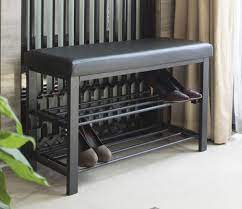 Find many great new & used options and get the best deals for ameriwood home penelope entryway storage bench with cushion taupe at the best online prices at ebay! Amazon Com Finnhomy Entryway Shoe Rack With Cushioned Seat 2 Shelves Storage Bench W Faux Leather Top Bed Bench Black Kitchen Dining