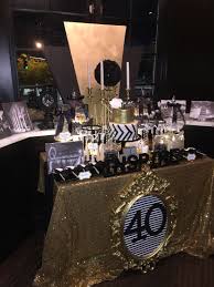 Black And Gold Candy Buffet Black White And Gold Candy Buffet With A Glamorous 2 Tier Fondant Cake Brushed With Edible Gold Shimmer Mirro Vegas Theme Party Gold Candy Buffet Edible Gold