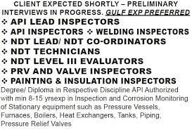 Daily Jobs In Indeed Hired Ndt Api Painting Coating Inspector Required Contracting Company Job Opening Welding Inspector