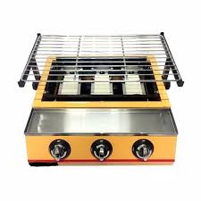 Kompor panggang getra, kompor panggang tanpa asap gratis ongkir hub : Kompor Panggangan Sosis 3 Tungku Gas Roaster Tanpa Asap Cookmaster Shopee Indonesia