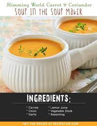 Recipe This Slimming World Carrot Soup In Soup Maker Recipe Soup Maker Recipes Soup Maker Coriander Soup