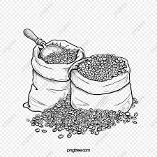 Two Bags Of Coffee Beans Black And White Lineart Clipart Black And White Coffee Line Drawing Png Transparent Clipart Image And Psd File For Free Download Line Drawing Clipart Black And