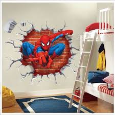 Super Hero Spider Man Wall Sticker Decals Kids Baby Nursery Room Vinyl Decor Casa E Jard Yatak Odasi Duvar Suslemeleri Cocuk Dekorasyonu Oglan Cocugu Odalari