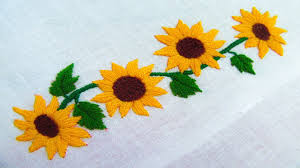 There are 6 picture blocks that are 6 x 6 and 12 motto blocks that are 6 x 8. Hand Embroidery Border Line Design Sunflower Embroidery Youtube