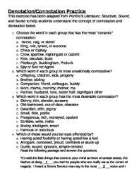 Denotation And Connotation Practice Worksheet In 2020 Practices Worksheets Persuasive Writing Prompts Connotation