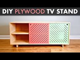 Diy Modern Plywood Tv Stand Or Media Console How To Woodworking Youtube Media Console Modern Diy Media Console Diy