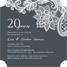 Blue And White Lace 20th Anniversary Invitation Print Download Or Send Online Anniversary Invitations Company Anniversary Anniversary Party Invitations