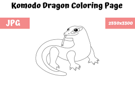 Komodo, flores, rinca adult dragons have gray, brown or reddish color of their skin. Coloring Page For Kids Komodo Dragon Graphic By Mybeautifulfiles Creative Fabrica