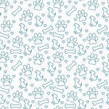Teal And White Dog Paw Prints Puppy Bone And Hearts Tile Pattern Ideias Instagram Estampas Papeis De Parede