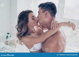 Close Up Portrait of Horny, Obsessed Couple, Hugging, Kissing Wi Stock  Photo 