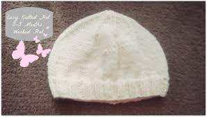 Basic Knitted Hat 0 3 Months Worked Flat Knitted Hats Basic Knit Hat Baby Hats Knitting