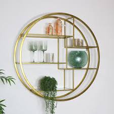 Shelves in the shape of a circle stock illustration. Large Round Gold Glass Multi Shelf Unit Windsor Browne