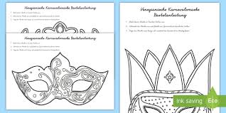 Gratis malbilder vorlagen mit kindgerechten motiven. Venezianische Karnevalsmaske Bastelvorlage Teacher Made
