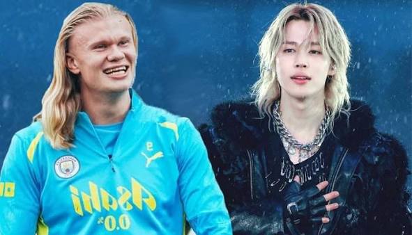 Jimin ( @j.m) gave ARMY a moment they were not expecting in Munich. 😂 During soundcheck, a fan held up a sign with an edited photo of Jimin, Thor, and Erling Haaland
