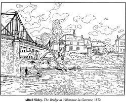 What characterises impressionism for most people nowadays, is both the subject matter and the landscapes, and scenes from modern urban and suburban life painted in bright, pure colours are. Impressionist Art Coloring Pages Renoir And Sisly News Bubblews Dover Coloring Pages Coloring Pages Easy Coloring Pages