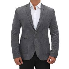 A man's jacket made of tweed…. Mens Grey Textured Casual Sport Coat Free Shipping