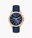 Armani Exchange Chronograph Blue Leather Watch - AX1723 - Watch ...