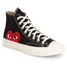 Black And White Chucks With Red Heart Women S Comme Des Garcons Play X Converse Chuck Taylor Hidden Heart 125 Liked On Polyvore Featu Sneakers Men Womens High Top Sneakers High Top Sneakers